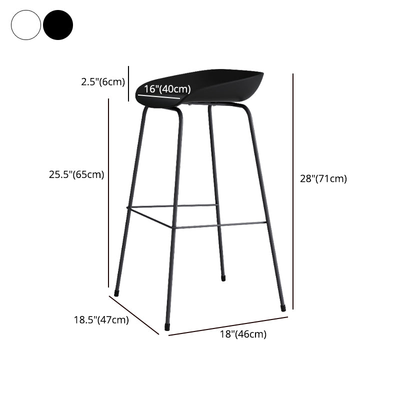 Contemporary Bar-stool Plastic Counter Bar Stool with Metal Legs for Kitchen Clearhalo 'Bar Furniture' 'Bar Stools' 'bar_stools' 'furn' 'furn_bar_stools' 'Furniture' 'furniture_bar_stools' 'Kitchen & Dining Furniture' 4953594