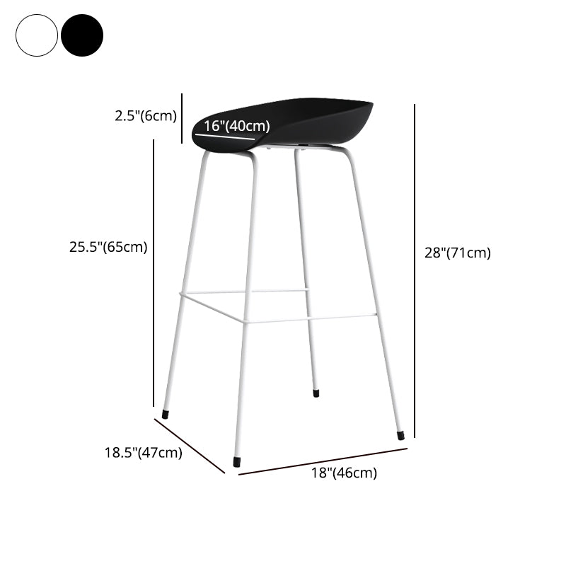 Contemporary Bar-stool Plastic Counter Bar Stool with Metal Legs for Kitchen Clearhalo 'Bar Furniture' 'Bar Stools' 'bar_stools' 'furn' 'furn_bar_stools' 'Furniture' 'furniture_bar_stools' 'Kitchen & Dining Furniture' 4953595