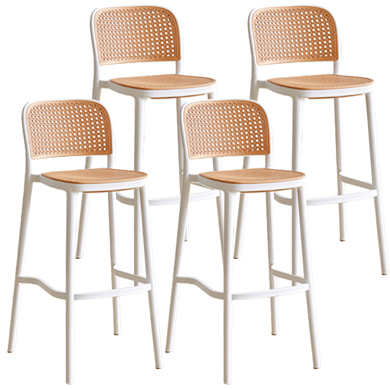 Contemporary Bar-stool Plastic Counter Bar Stool with Plastic Legs for Kitchen White Set of 4 Clearhalo 'Bar Furniture' 'Bar Stools' 'bar_stools' 'Furniture' 'furniture_bar_stools' 'Kitchen & Dining Furniture' 4953600