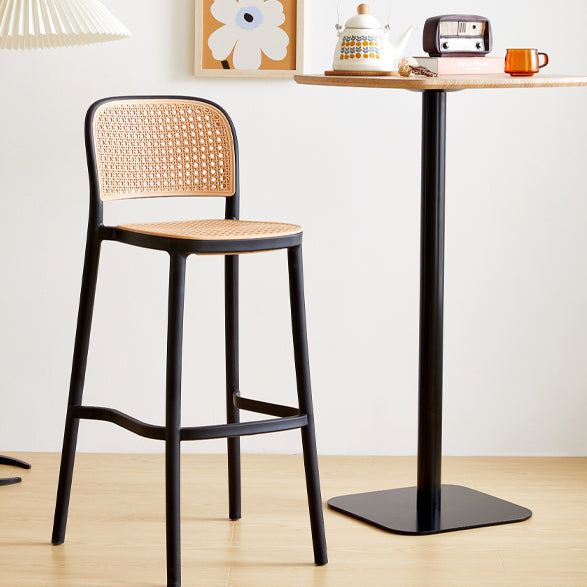 Contemporary Bar-stool Plastic Counter Bar Stool with Plastic Legs for Kitchen Clearhalo 'Bar Furniture' 'Bar Stools' 'bar_stools' 'Furniture' 'furniture_bar_stools' 'Kitchen & Dining Furniture' 4953601