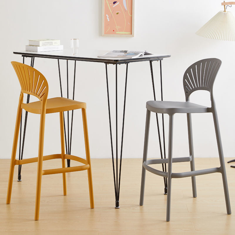 Modern Bar-stool Plastic Counter Bar Stool with Plastic Legs for Kitchen Clearhalo 'Bar Furniture' 'Bar Stools' 'bar_stools' 'furn' 'furn_bar_stools' 'Furniture' 'furniture_bar_stools' 'Kitchen & Dining Furniture' 4953618