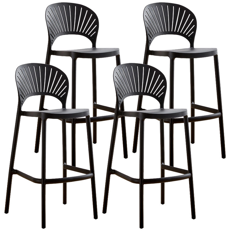 Modern Bar-stool Plastic Counter Bar Stool with Plastic Legs for Kitchen Black 4 Piece Set Clearhalo 'Bar Furniture' 'Bar Stools' 'bar_stools' 'furn' 'furn_bar_stools' 'Furniture' 'furniture_bar_stools' 'Kitchen & Dining Furniture' 4953619