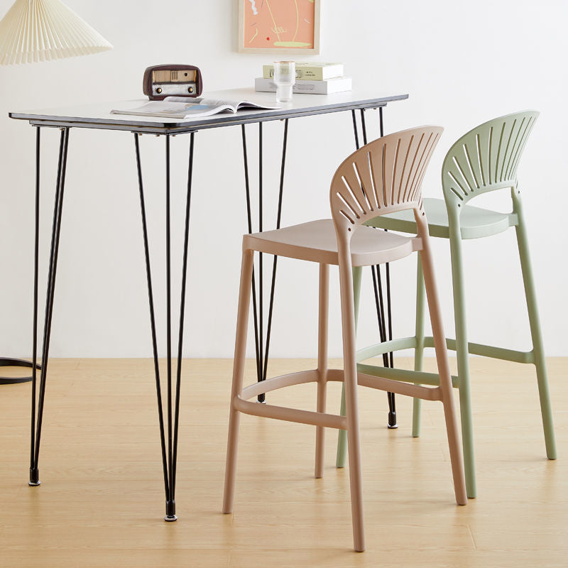 Modern Bar-stool Plastic Counter Bar Stool with Plastic Legs for Kitchen Clearhalo 'Bar Furniture' 'Bar Stools' 'bar_stools' 'furn' 'furn_bar_stools' 'Furniture' 'furniture_bar_stools' 'Kitchen & Dining Furniture' 4953620