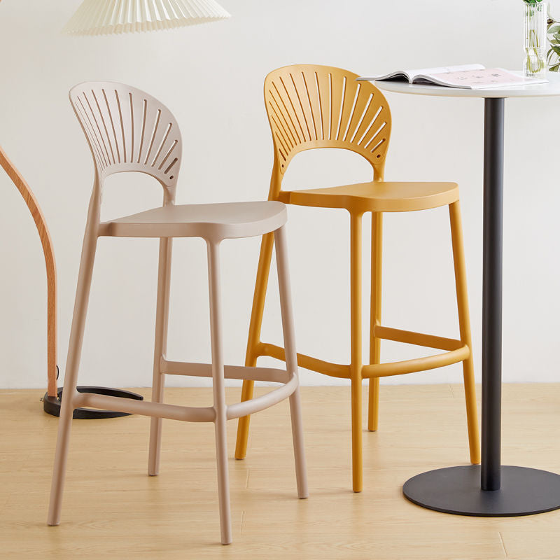 Modern Bar-stool Plastic Counter Bar Stool with Plastic Legs for Kitchen Clearhalo 'Bar Furniture' 'Bar Stools' 'bar_stools' 'furn' 'furn_bar_stools' 'Furniture' 'furniture_bar_stools' 'Kitchen & Dining Furniture' 4953621