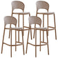 Modern Bar-stool Plastic Counter Bar Stool with Plastic Legs for Kitchen Pink 4 Piece Set Clearhalo 'Bar Furniture' 'Bar Stools' 'bar_stools' 'furn' 'furn_bar_stools' 'Furniture' 'furniture_bar_stools' 'Kitchen & Dining Furniture' 4953628