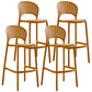 Modern Bar-stool Plastic Counter Bar Stool with Plastic Legs for Kitchen Yellow 4 Piece Set Clearhalo 'Bar Furniture' 'Bar Stools' 'bar_stools' 'furn' 'furn_bar_stools' 'Furniture' 'furniture_bar_stools' 'Kitchen & Dining Furniture' 4953631