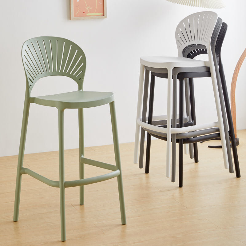 Modern Bar-stool Plastic Counter Bar Stool with Plastic Legs for Kitchen Clearhalo 'Bar Furniture' 'Bar Stools' 'bar_stools' 'furn' 'furn_bar_stools' 'Furniture' 'furniture_bar_stools' 'Kitchen & Dining Furniture' 4953632