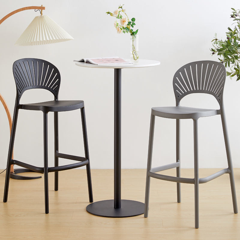 Modern Bar-stool Plastic Counter Bar Stool with Plastic Legs for Kitchen Clearhalo 'Bar Furniture' 'Bar Stools' 'bar_stools' 'furn' 'furn_bar_stools' 'Furniture' 'furniture_bar_stools' 'Kitchen & Dining Furniture' 4953635