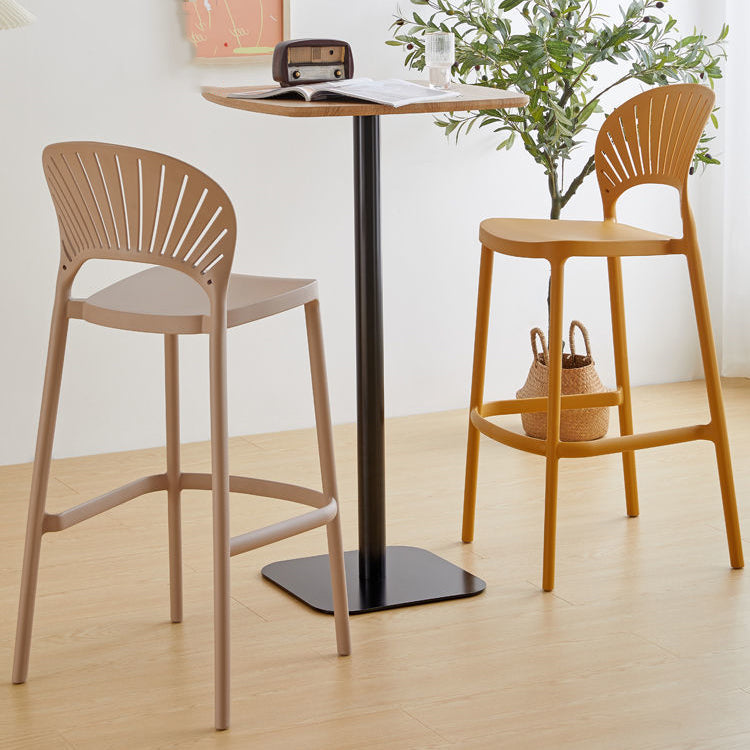 Modern Bar-stool Plastic Counter Bar Stool with Plastic Legs for Kitchen Clearhalo 'Bar Furniture' 'Bar Stools' 'bar_stools' 'furn' 'furn_bar_stools' 'Furniture' 'furniture_bar_stools' 'Kitchen & Dining Furniture' 4953637