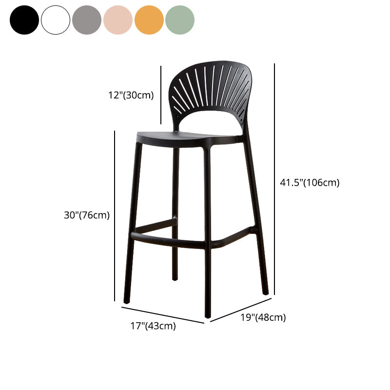 Modern Bar-stool Plastic Counter Bar Stool with Plastic Legs for Kitchen Clearhalo 'Bar Furniture' 'Bar Stools' 'bar_stools' 'furn' 'furn_bar_stools' 'Furniture' 'furniture_bar_stools' 'Kitchen & Dining Furniture' 4953639
