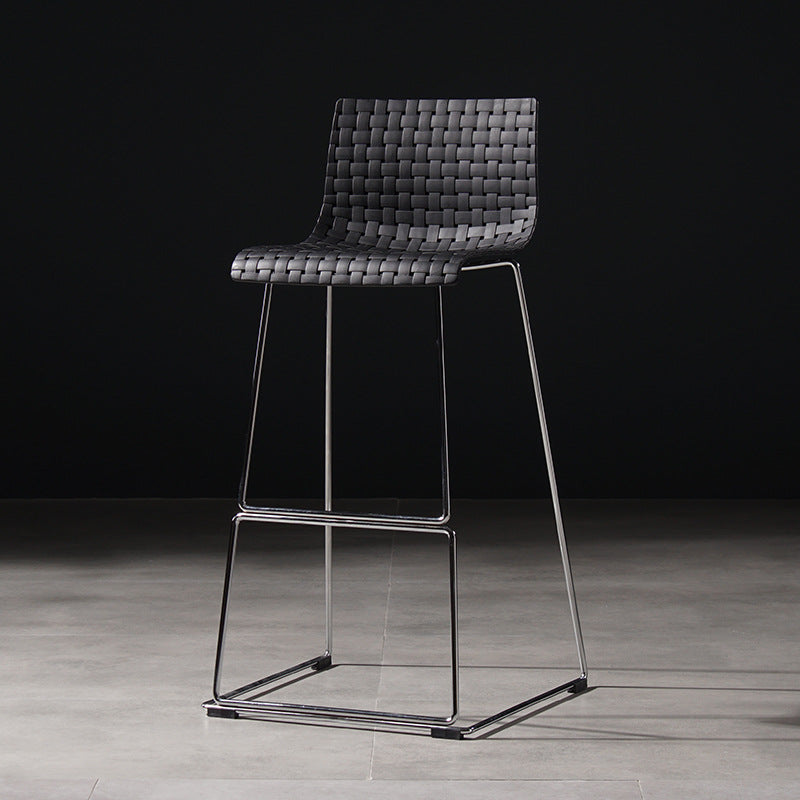 Modern Bar-stool Plastic Counter Bar Stool with Metal Legs for Kitchen Black 1 Piece Clearhalo 'Bar Furniture' 'Bar Stools' 'bar_stools' 'Furniture' 'furniture_bar_stools' 'Kitchen & Dining Furniture' 4953641