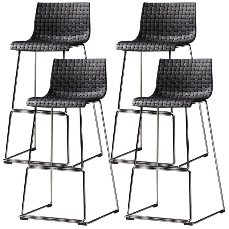 Modern Bar-stool Plastic Counter Bar Stool with Metal Legs for Kitchen Black Set of 4 Clearhalo 'Bar Furniture' 'Bar Stools' 'bar_stools' 'Furniture' 'furniture_bar_stools' 'Kitchen & Dining Furniture' 4953644