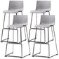 Modern Bar-stool Plastic Counter Bar Stool with Metal Legs for Kitchen Grey Set of 4 Clearhalo 'Bar Furniture' 'Bar Stools' 'bar_stools' 'Furniture' 'furniture_bar_stools' 'Kitchen & Dining Furniture' 4953650
