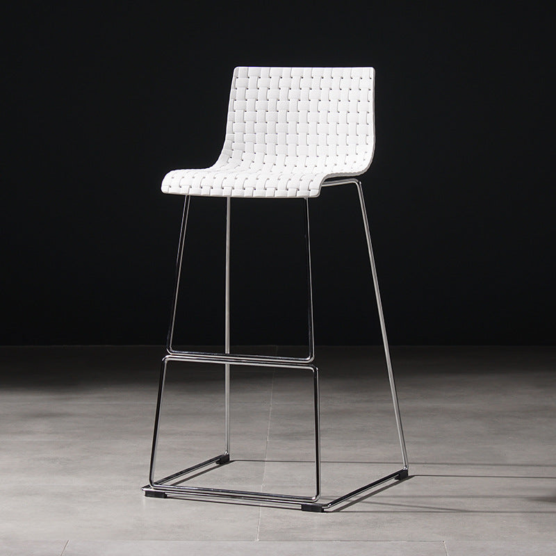 Modern Bar-stool Plastic Counter Bar Stool with Metal Legs for Kitchen White 1 Piece Clearhalo 'Bar Furniture' 'Bar Stools' 'bar_stools' 'Furniture' 'furniture_bar_stools' 'Kitchen & Dining Furniture' 4953652