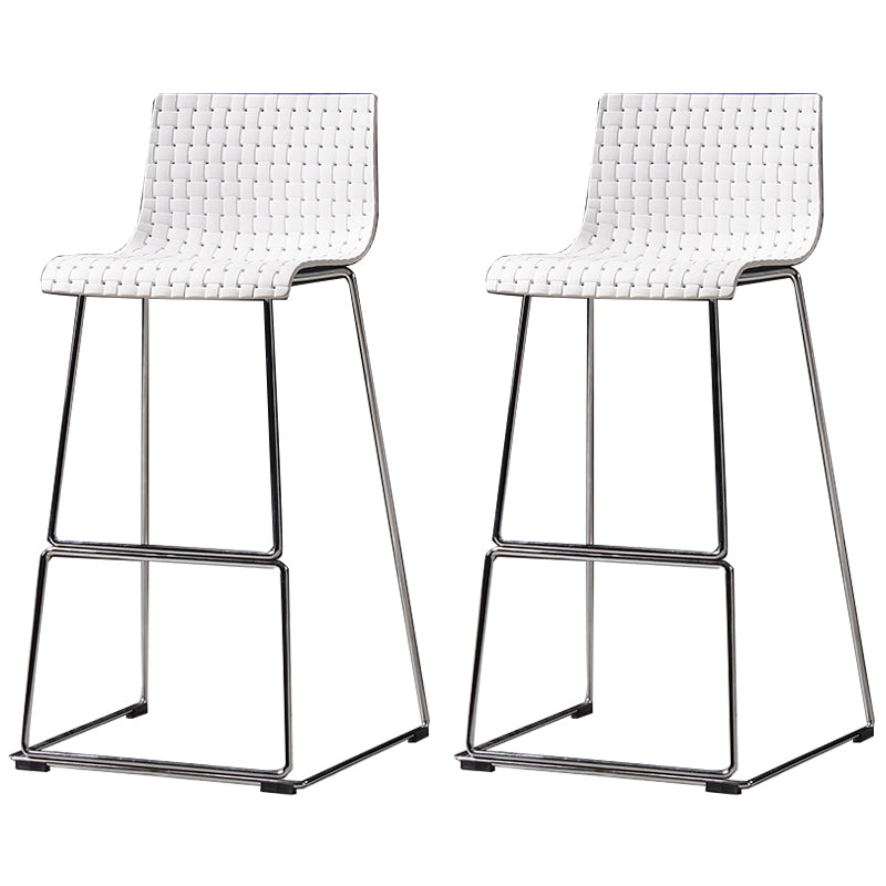 Modern Bar-stool Plastic Counter Bar Stool with Metal Legs for Kitchen White Set of 2 Clearhalo 'Bar Furniture' 'Bar Stools' 'bar_stools' 'Furniture' 'furniture_bar_stools' 'Kitchen & Dining Furniture' 4953654