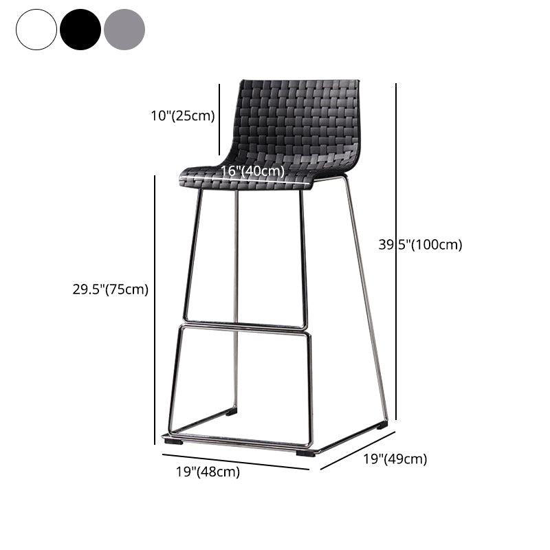 Modern Bar-stool Plastic Counter Bar Stool with Metal Legs for Kitchen Clearhalo 'Bar Furniture' 'Bar Stools' 'bar_stools' 'Furniture' 'furniture_bar_stools' 'Kitchen & Dining Furniture' 4953662