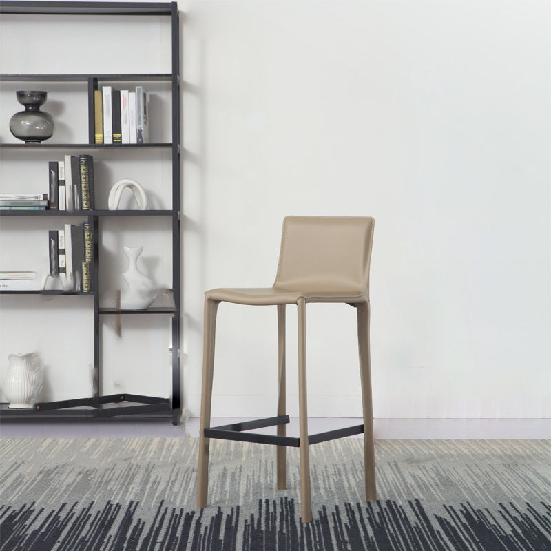Modern Bar-stool Leather Counter Bar Stool with Metal Legs for Kitchen Clearhalo 'Bar Furniture' 'Bar Stools' 'bar_stools' 'furn' 'furn_bar_stools' 'Furniture' 'furniture_bar_stools' 'Kitchen & Dining Furniture' 4953663