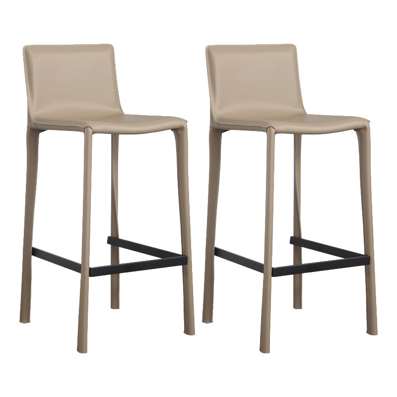 Modern Bar-stool Leather Counter Bar Stool with Metal Legs for Kitchen 2 Piece Set Clearhalo 'Bar Furniture' 'Bar Stools' 'bar_stools' 'furn' 'furn_bar_stools' 'Furniture' 'furniture_bar_stools' 'Kitchen & Dining Furniture' 4953665