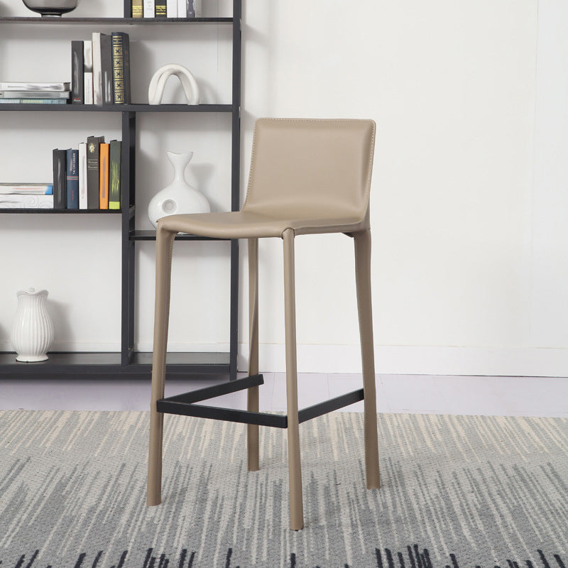 Modern Bar-stool Leather Counter Bar Stool with Metal Legs for Kitchen Clearhalo 'Bar Furniture' 'Bar Stools' 'bar_stools' 'furn' 'furn_bar_stools' 'Furniture' 'furniture_bar_stools' 'Kitchen & Dining Furniture' 4953666