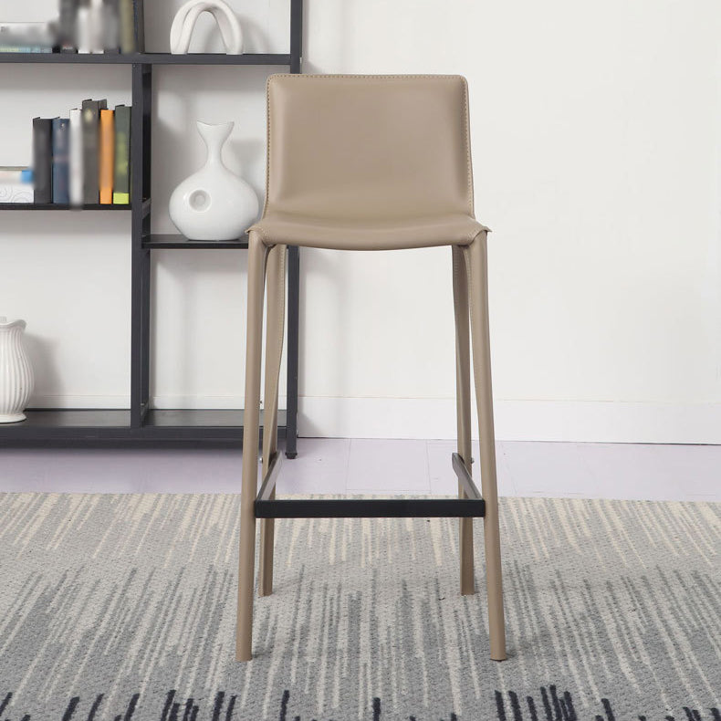 Modern Bar-stool Leather Counter Bar Stool with Metal Legs for Kitchen Clearhalo 'Bar Furniture' 'Bar Stools' 'bar_stools' 'furn' 'furn_bar_stools' 'Furniture' 'furniture_bar_stools' 'Kitchen & Dining Furniture' 4953668