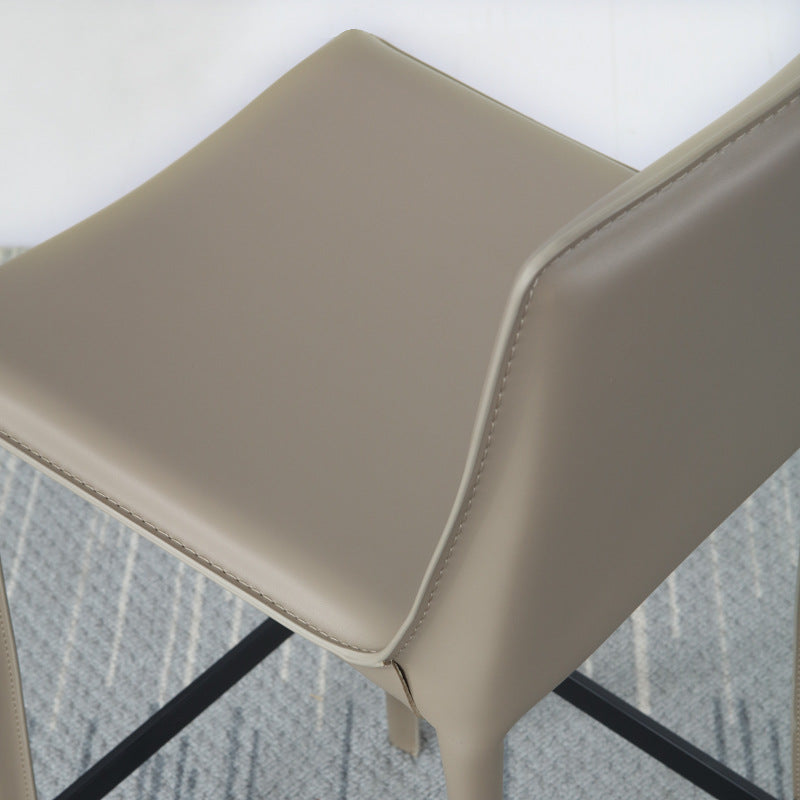 Modern Bar-stool Leather Counter Bar Stool with Metal Legs for Kitchen Clearhalo 'Bar Furniture' 'Bar Stools' 'bar_stools' 'furn' 'furn_bar_stools' 'Furniture' 'furniture_bar_stools' 'Kitchen & Dining Furniture' 4953669