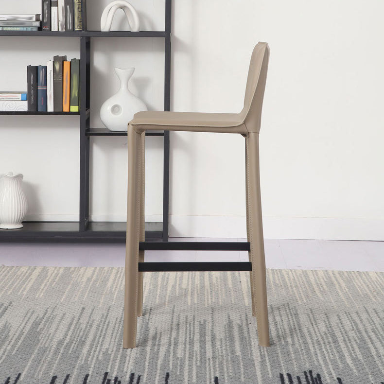 Modern Bar-stool Leather Counter Bar Stool with Metal Legs for Kitchen Clearhalo 'Bar Furniture' 'Bar Stools' 'bar_stools' 'furn' 'furn_bar_stools' 'Furniture' 'furniture_bar_stools' 'Kitchen & Dining Furniture' 4953676