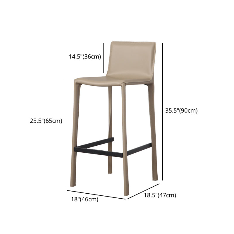 Modern Bar-stool Leather Counter Bar Stool with Metal Legs for Kitchen Clearhalo 'Bar Furniture' 'Bar Stools' 'bar_stools' 'furn' 'furn_bar_stools' 'Furniture' 'furniture_bar_stools' 'Kitchen & Dining Furniture' 4953677