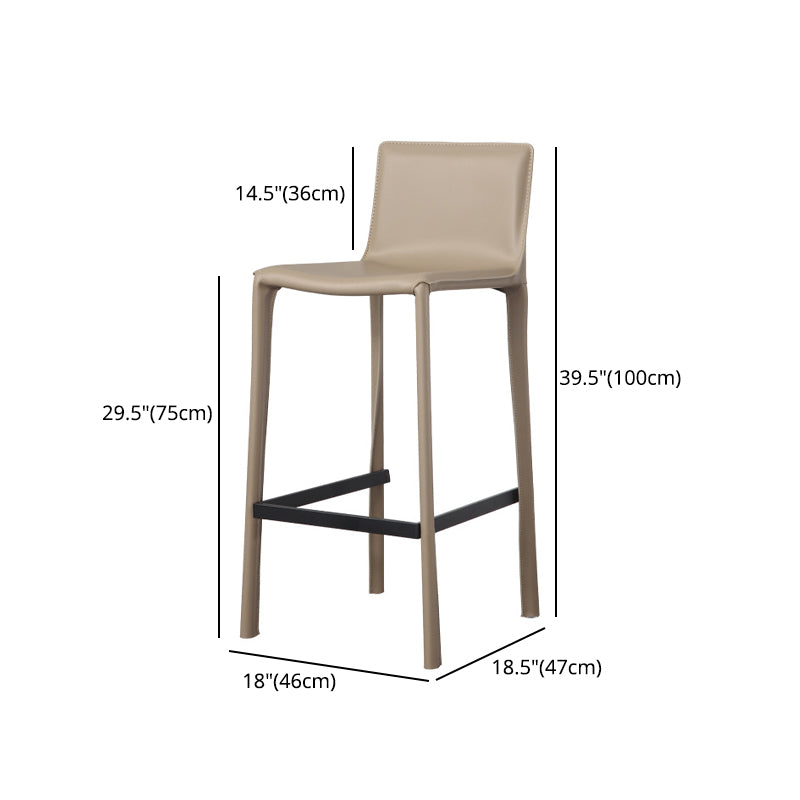 Modern Bar-stool Leather Counter Bar Stool with Metal Legs for Kitchen Clearhalo 'Bar Furniture' 'Bar Stools' 'bar_stools' 'furn' 'furn_bar_stools' 'Furniture' 'furniture_bar_stools' 'Kitchen & Dining Furniture' 4953678