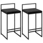 Modern Armless Backrest Counter Stool Iron Cafe Bar Stool with Cushion and Pedal Black 2 Piece Set Clearhalo 'Bar Furniture' 'Bar Stools' 'bar_stools' 'furn' 'furn_bar_stools' 'Furniture' 'furniture_bar_stools' 'Kitchen & Dining Furniture' 4953748