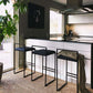 Modern Armless Backrest Counter Stool Iron Cafe Bar Stool with Cushion and Pedal Clearhalo 'Bar Furniture' 'Bar Stools' 'bar_stools' 'furn' 'furn_bar_stools' 'Furniture' 'furniture_bar_stools' 'Kitchen & Dining Furniture' 4953753