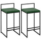 Modern Armless Backrest Counter Stool Iron Cafe Bar Stool with Cushion and Pedal Green 2 Piece Set Clearhalo 'Bar Furniture' 'Bar Stools' 'bar_stools' 'furn' 'furn_bar_stools' 'Furniture' 'furniture_bar_stools' 'Kitchen & Dining Furniture' 4953754