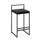 Modern Armless Backrest Counter Stool Iron Cafe Bar Stool with Cushion and Pedal Clearhalo 'Bar Furniture' 'Bar Stools' 'bar_stools' 'furn' 'furn_bar_stools' 'Furniture' 'furniture_bar_stools' 'Kitchen & Dining Furniture' 4953755