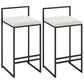 Modern Armless Backrest Counter Stool Iron Cafe Bar Stool with Cushion and Pedal White 2 Piece Set Clearhalo 'Bar Furniture' 'Bar Stools' 'bar_stools' 'furn' 'furn_bar_stools' 'Furniture' 'furniture_bar_stools' 'Kitchen & Dining Furniture' 4953760