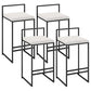 Modern Armless Backrest Counter Stool Iron Cafe Bar Stool with Cushion and Pedal White 4 Piece Set Clearhalo 'Bar Furniture' 'Bar Stools' 'bar_stools' 'furn' 'furn_bar_stools' 'Furniture' 'furniture_bar_stools' 'Kitchen & Dining Furniture' 4953761