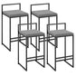 Modern Armless Backrest Counter Stool Iron Cafe Bar Stool with Cushion and Pedal Gray 4 Piece Set Clearhalo 'Bar Furniture' 'Bar Stools' 'bar_stools' 'furn' 'furn_bar_stools' 'Furniture' 'furniture_bar_stools' 'Kitchen & Dining Furniture' 4953764
