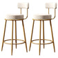 Nordic Armless Backrest Counter Stool Iron Cafe Bar Stool with Velvet Cushion White 2 Piece Set Clearhalo 'Bar Furniture' 'Bar Stools' 'bar_stools' 'furn' 'furn_bar_stools' 'Furniture' 'furniture_bar_stools' 'Kitchen & Dining Furniture' 4953782