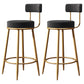 Nordic Armless Backrest Counter Stool Iron Cafe Bar Stool with Velvet Cushion Black 2 Piece Set Clearhalo 'Bar Furniture' 'Bar Stools' 'bar_stools' 'furn' 'furn_bar_stools' 'Furniture' 'furniture_bar_stools' 'Kitchen & Dining Furniture' 4953785