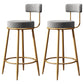 Nordic Armless Backrest Counter Stool Iron Cafe Bar Stool with Velvet Cushion Gray 2 Piece Set Clearhalo 'Bar Furniture' 'Bar Stools' 'bar_stools' 'furn' 'furn_bar_stools' 'Furniture' 'furniture_bar_stools' 'Kitchen & Dining Furniture' 4953791