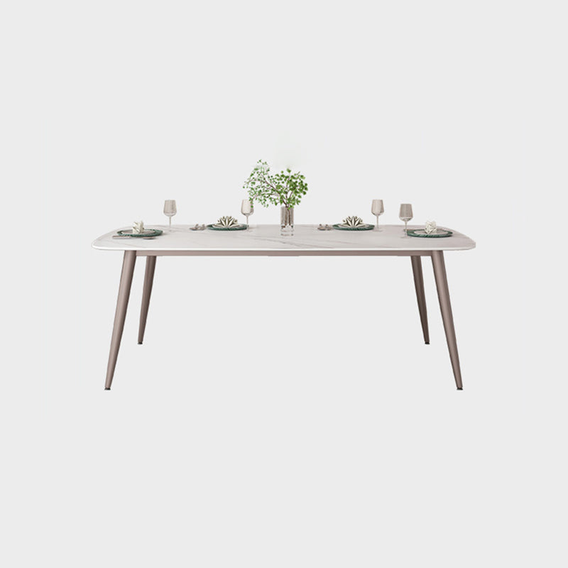 Nordic 1/2/5/7 Pieces Rectangle Dining Set Sintered Stone Dining Table with Leather Chairs Clearhalo 'Dining Room Sets' 'Dining Tables & Seating' 'dining_room_set' 'furn' 'furn_dining_room_set' 'Furniture' 'furniture_dining_room_set' 'Kitchen & Dining Furniture' 4953814