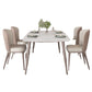 Nordic 1/2/5/7 Pieces Rectangle Dining Set Sintered Stone Dining Table with Leather Chairs Clearhalo 'Dining Room Sets' 'Dining Tables & Seating' 'dining_room_set' 'furn' 'furn_dining_room_set' 'Furniture' 'furniture_dining_room_set' 'Kitchen & Dining Furniture' 4953819