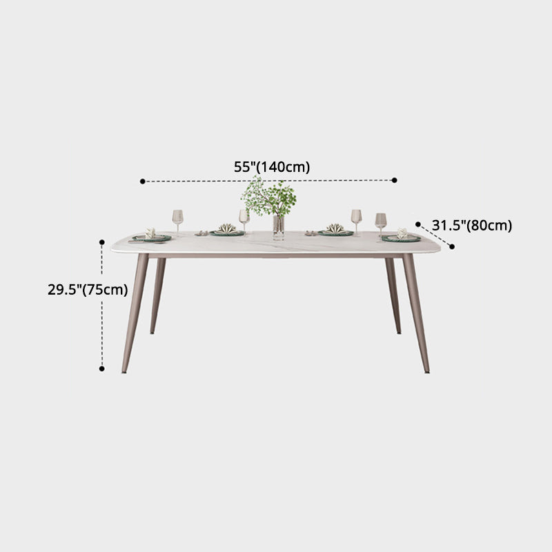 Nordic 1/2/5/7 Pieces Rectangle Dining Set Sintered Stone Dining Table with Leather Chairs Clearhalo 'Dining Room Sets' 'Dining Tables & Seating' 'dining_room_set' 'furn' 'furn_dining_room_set' 'Furniture' 'furniture_dining_room_set' 'Kitchen & Dining Furniture' 4953827