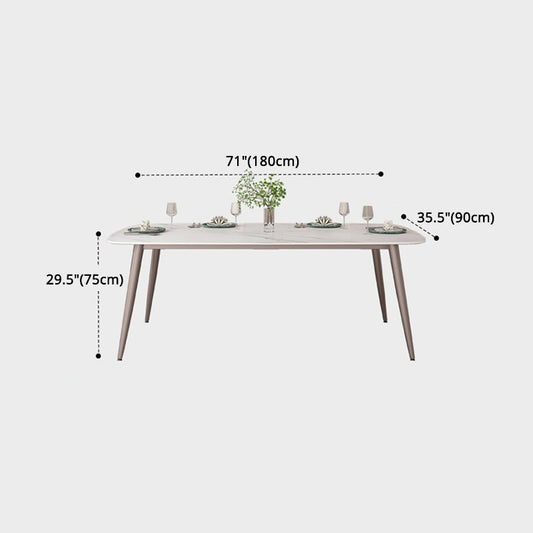 Nordic 1/2/5/7 Pieces Rectangle Dining Set Sintered Stone Dining Table with Leather Chairs Clearhalo 'Dining Room Sets' 'Dining Tables & Seating' 'dining_room_set' 'furn' 'furn_dining_room_set' 'Furniture' 'furniture_dining_room_set' 'Kitchen & Dining Furniture' 4953829