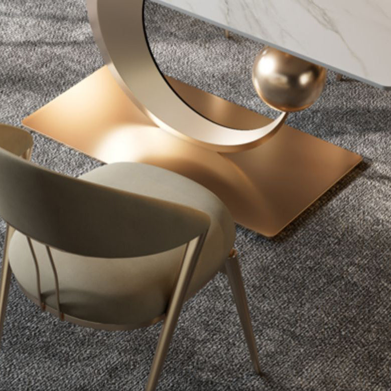 1/4/5/6/7 Pieces Dining Chairs Set Rectangular Table Set Sintered Stone Dining Room Set Clearhalo 'Dining Room Sets' 'Dining Tables & Seating' 'dining_room_set' 'furn' 'furn_dining_room_set' 'Furniture' 'furniture_dining_room_set' 'Kitchen & Dining Furniture' 4953839