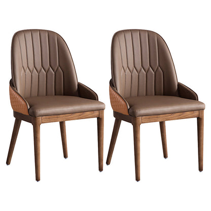 Modern 1/2/3/5/7 Pieces Dining Set Solid Wood Dining Table Set for Dining Areas 2 Brown Chairs Clearhalo 'Dining Room Sets' 'Dining Tables & Seating' 'dining_room_set' 'furn' 'furn_dining_room_set' 'Furniture' 'furniture_dining_room_set' 'Kitchen & Dining Furniture' 4953849