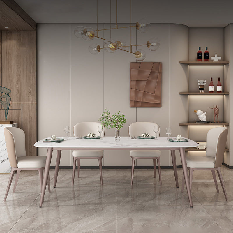 1/4/5/7 Pieces Dining Chairs Set Dining Table Set with Sintered Stone Top Clearhalo 'Dining Room Sets' 'Dining Tables & Seating' 'dining_room_set' 'furn' 'furn_dining_room_set' 'Furniture' 'furniture_dining_room_set' 'Kitchen & Dining Furniture' 4953866