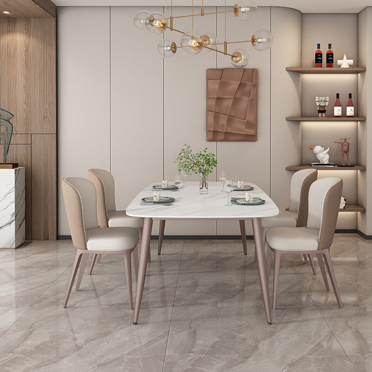 1/4/5/7 Pieces Dining Chairs Set Dining Table Set with Sintered Stone Top Clearhalo 'Dining Room Sets' 'Dining Tables & Seating' 'dining_room_set' 'furn' 'furn_dining_room_set' 'Furniture' 'furniture_dining_room_set' 'Kitchen & Dining Furniture' 4953867