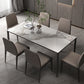 Designer Style 1/2/5/7 Pieces Dining Set Sintered Stone Top Table with Leather Chairs 7 Pieces: Table, 6 Chairs Clearhalo 'Dining Room Sets' 'Dining Tables & Seating' 'dining_room_set' 'furn' 'furn_dining_room_set' 'Furniture' 'furniture_dining_room_set' 'Kitchen & Dining Furniture' 4953895