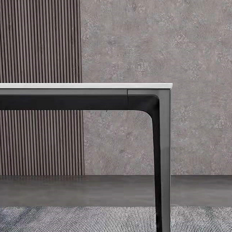 Designer Style 1/2/5/7 Pieces Dining Set Sintered Stone Top Table with Leather Chairs Clearhalo 'Dining Room Sets' 'Dining Tables & Seating' 'dining_room_set' 'furn' 'furn_dining_room_set' 'Furniture' 'furniture_dining_room_set' 'Kitchen & Dining Furniture' 4953904