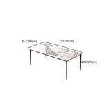 Designer Style 1/2/5/7 Pieces Dining Set Sintered Stone Top Table with Leather Chairs Clearhalo 'Dining Room Sets' 'Dining Tables & Seating' 'dining_room_set' 'furn' 'furn_dining_room_set' 'Furniture' 'furniture_dining_room_set' 'Kitchen & Dining Furniture' 4953912