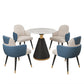 Glam 1/2/3/4/5 Pieces Dinette Set with White Sintered Stone Top Round Dining Table Set Clearhalo 'Dining Room Sets' 'Dining Tables & Seating' 'dining_room_set' 'furn' 'furn_dining_room_set' 'Furniture' 'furniture_dining_room_set' 'Kitchen & Dining Furniture' 4953920